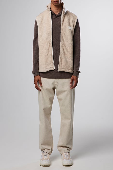 NN.07 Nil vest 3445 slim fit bodywarmer in ecru