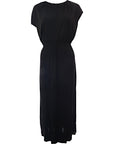 RAEY Womens Gathered Neck Shirred Waist Maxi Dress in Black