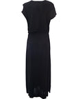 RAEY Womens Gathered Neck Shirred Waist Maxi Dress in Black