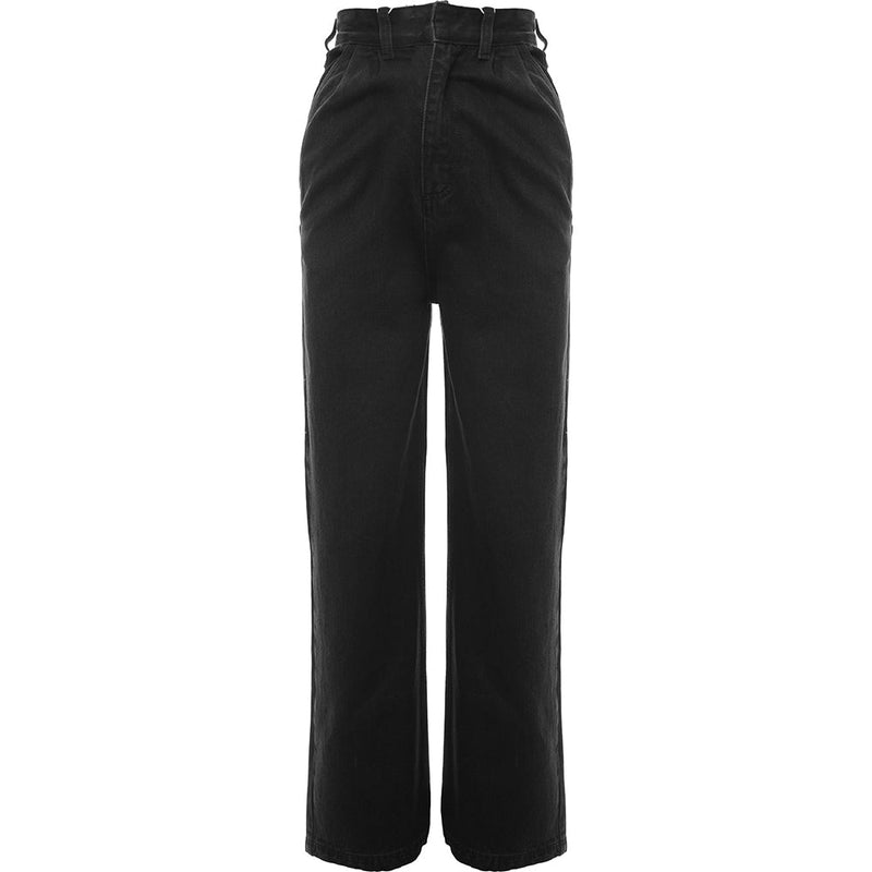 RAEY Womens Organic Tapered Leg Smart Jean in Black