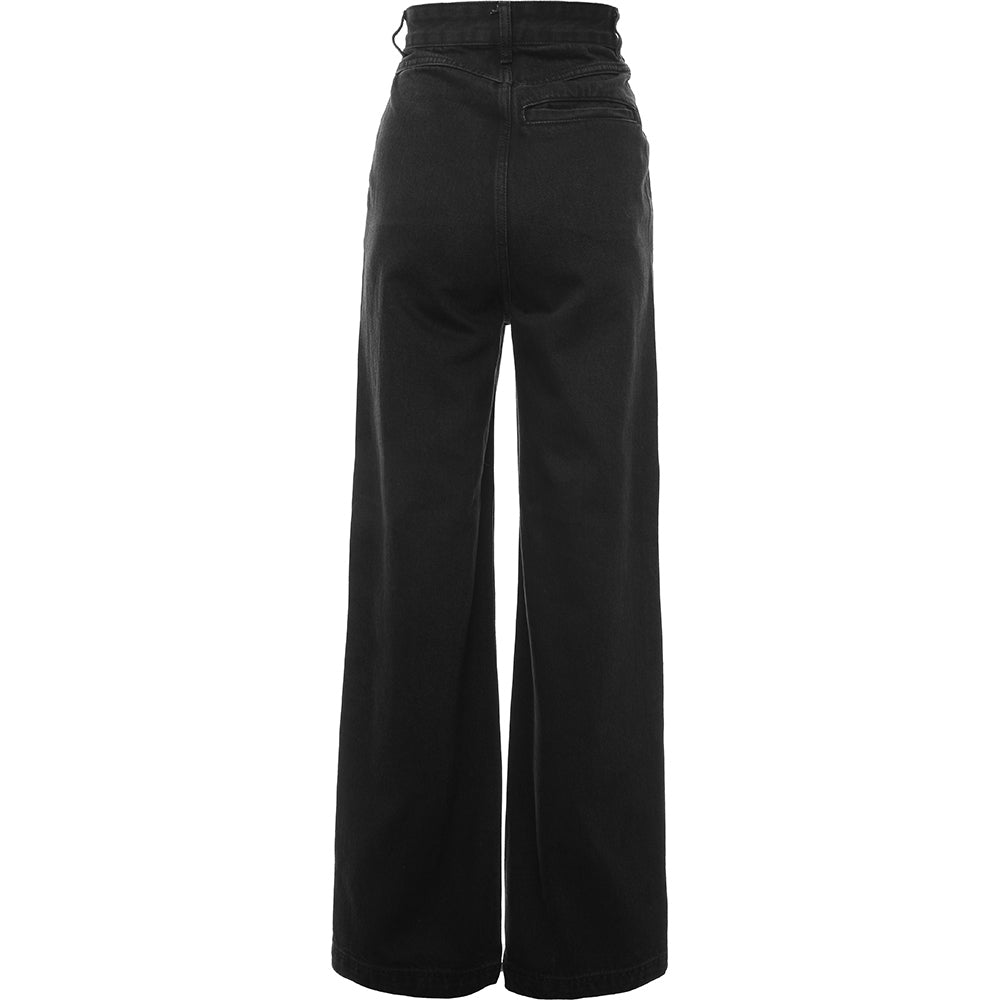 RAEY Womens Organic Tapered Leg Smart Jean in Black