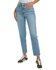 Womens Frame Denim Straight Jeans In Blue