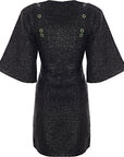 Ganni Womens Sparkle Ss Mini Dress in Black