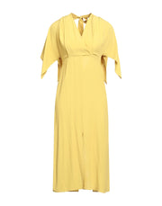 Semicouture Women's V-Neck Crepe Midi Dress