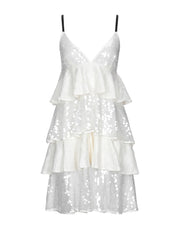 Semicouture Women's V-Neck Sequin Midi Dress