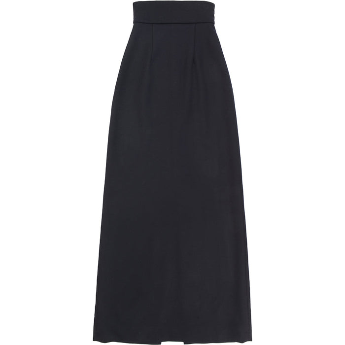 RAEY Womens At: Tailored Maxi Skirt in Navy