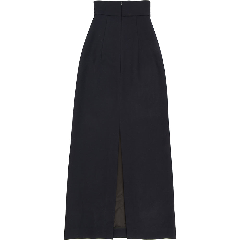 RAEY Womens At: Tailored Maxi Skirt in Navy