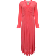 Isabel Marant Womens Nemalia Crepe De Chine Ls Midi Dress in Pink