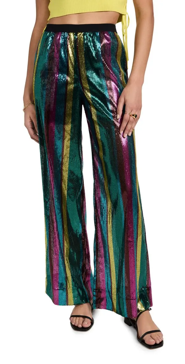Womens La Double J Wide Leg Trousers In Rainbow