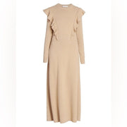 Chloe Women's Midi Dress in Beige