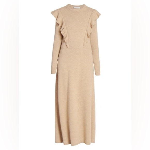 Chloe Women's Midi Dress in Beige