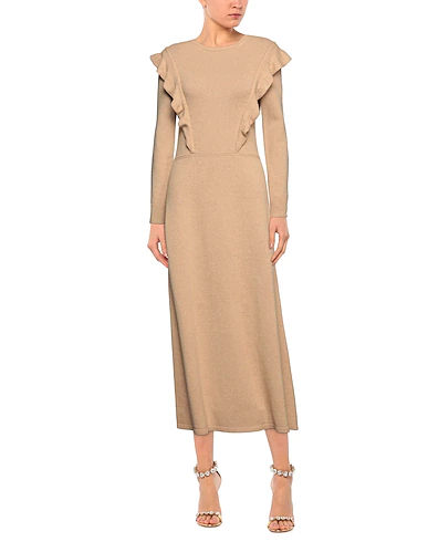 Chloe Women's Midi Dress in Beige