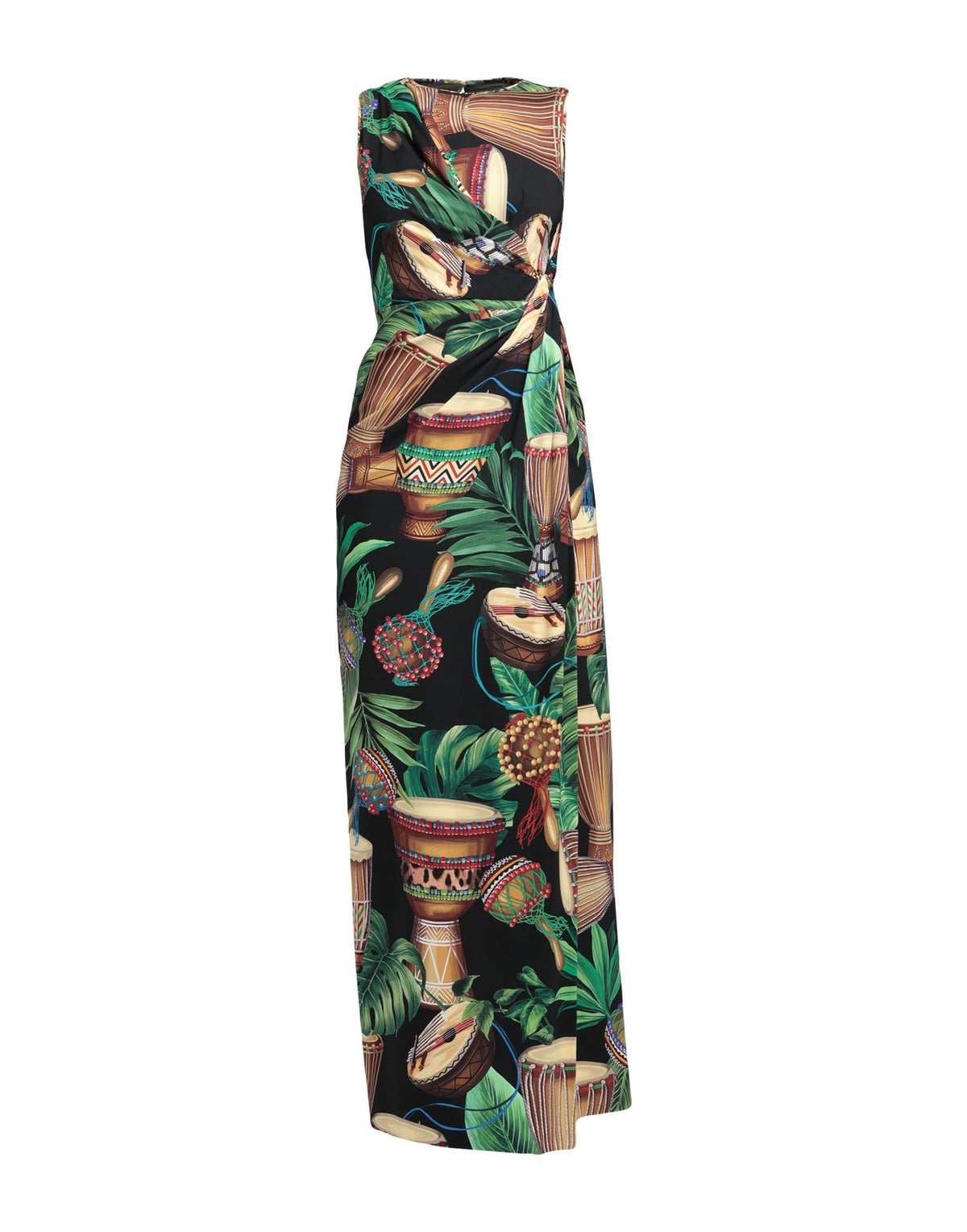 Dolce&Gabbana Women's Crew Neck Crepe Maxi Dress