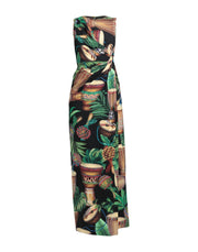 Dolce&Gabbana Women's Crew Neck Crepe Maxi Dress