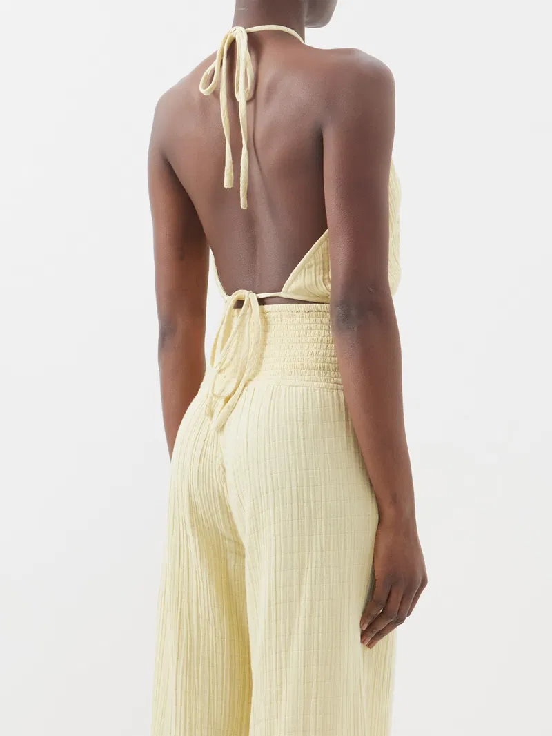 Womens Anaak Crop Tops In Light Gold