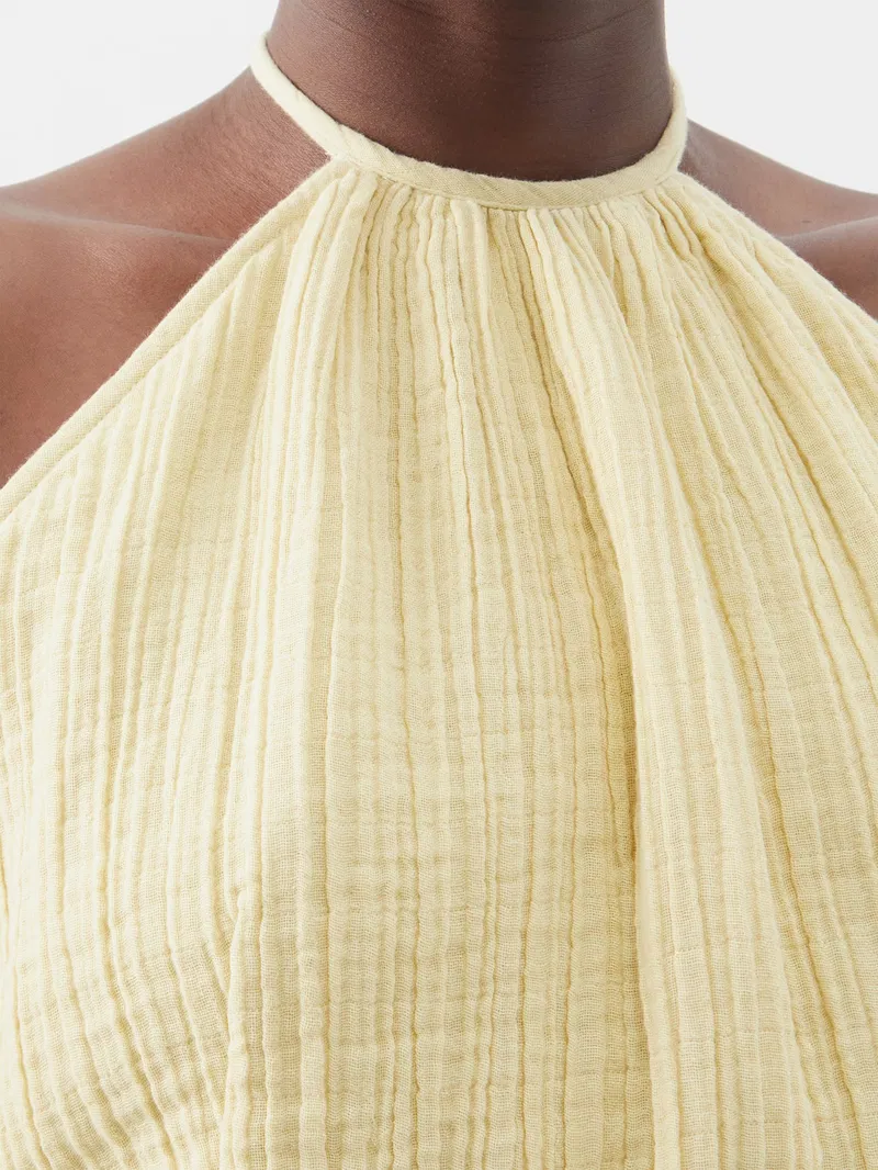 Womens Anaak Crop Tops In Light Gold