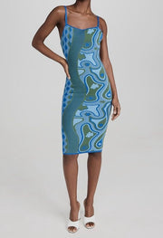 Womens Ahluwalia Studio Knitted Dresses In Blue Multi