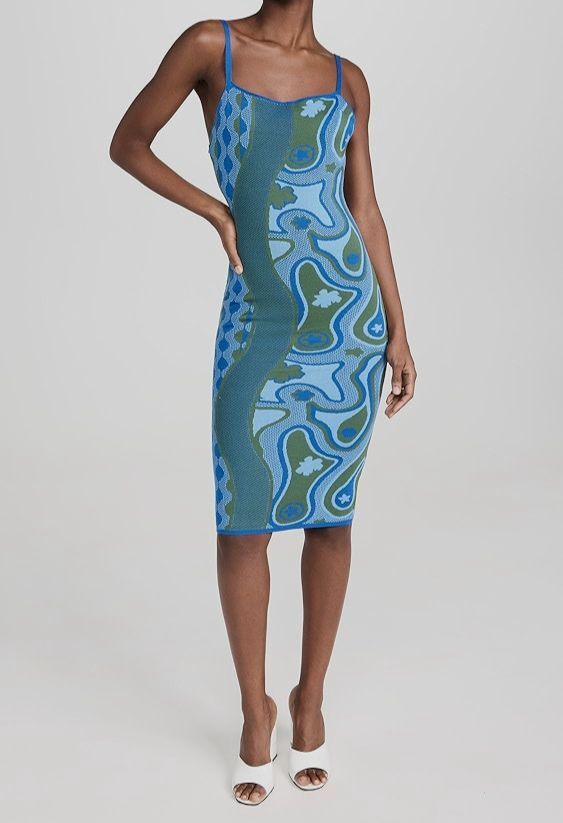 Womens Ahluwalia Studio Knitted Dresses In Blue Multi