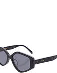 Celine Womens Runway - Bold Story Angular/Geometric Acetate Sunglasses in Black Grey