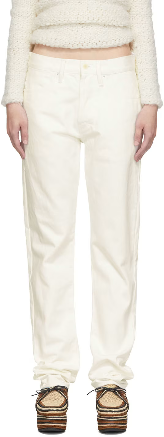 Womens Gabriela Hearst Straight Jeans In White