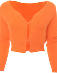 Jacquemus Womens Alzou Cropped Mohair Blend Cardigan in Orange