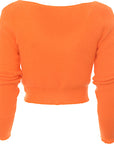 Jacquemus Womens Alzou Cropped Mohair Blend Cardigan in Orange