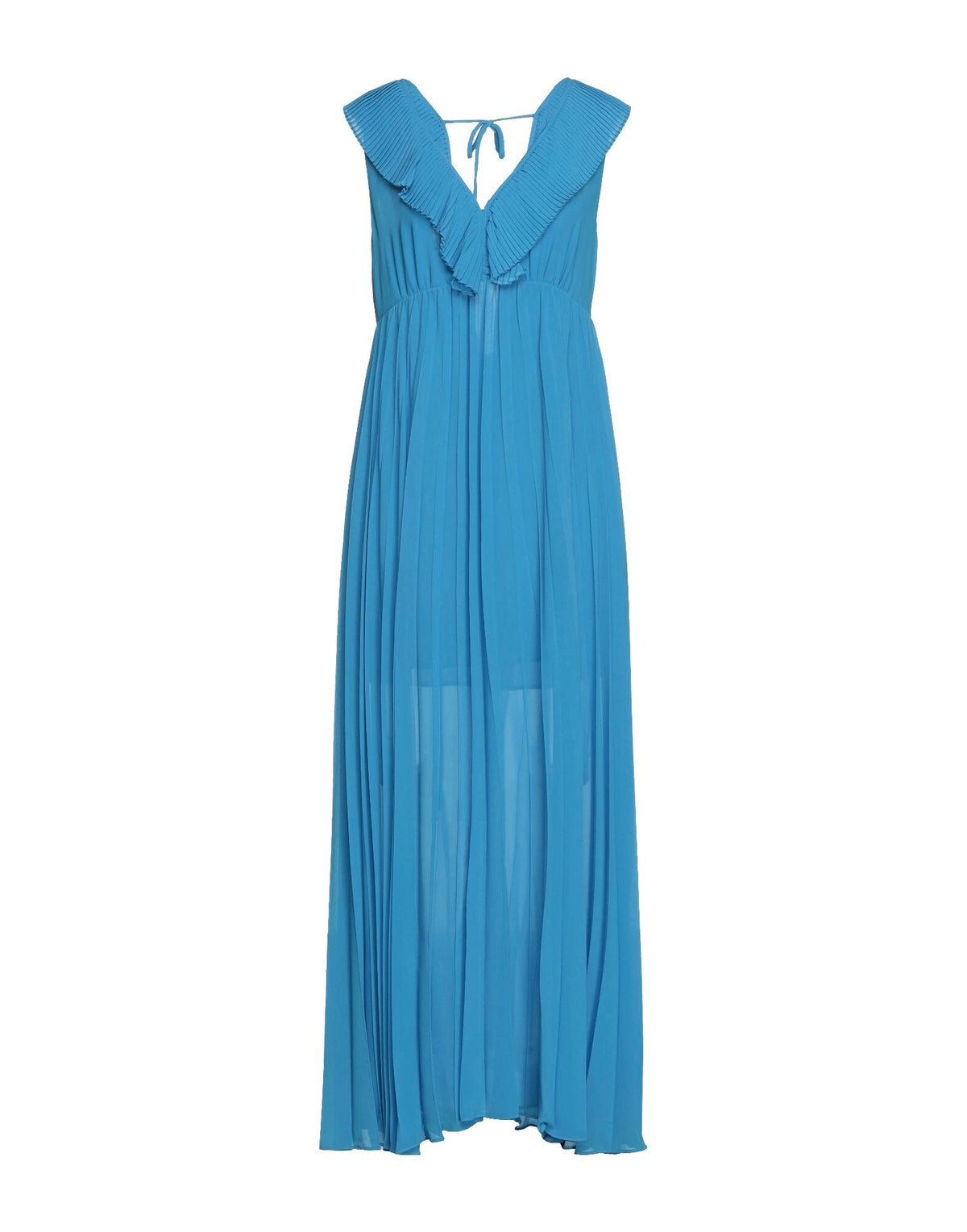 Twinset Women's Deep Neck Pleated Maxi Dress
