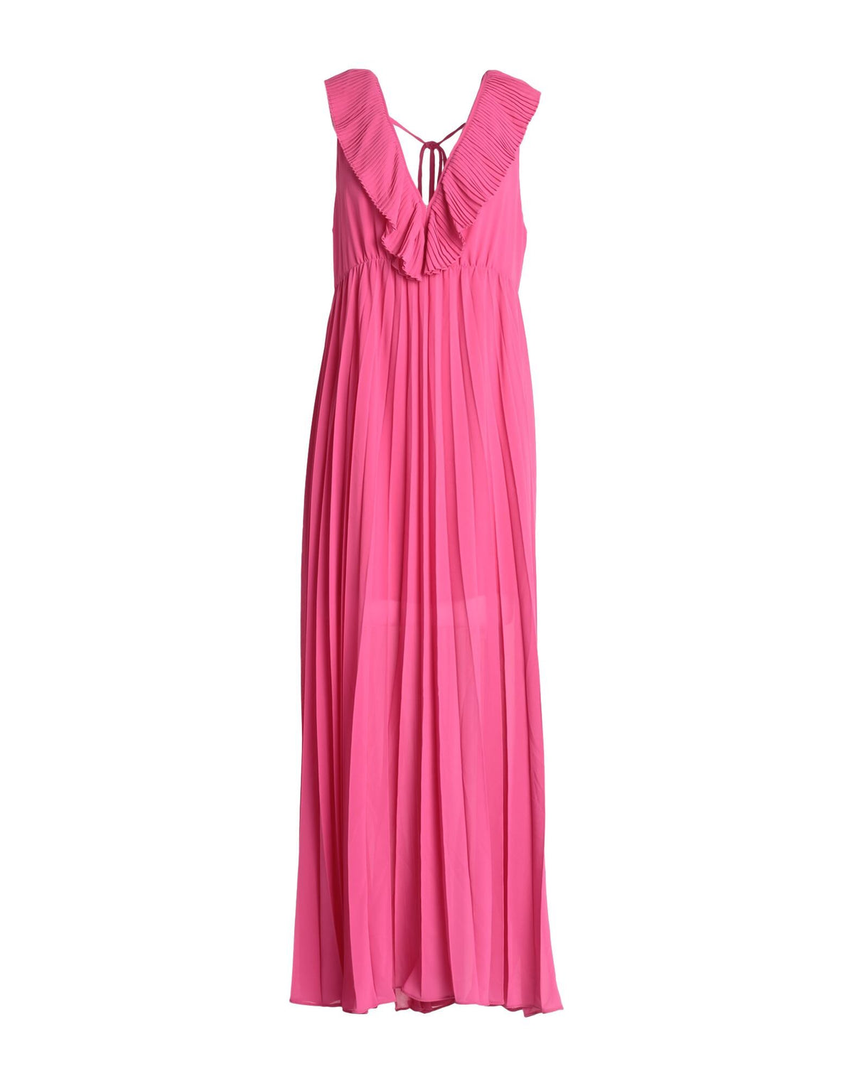 Twinset Women's Deep Neck Pleated Maxi Dress
