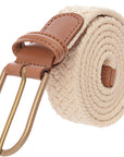 Andersons Mens Narrow Woven Cotton Hemp Belt in Cream