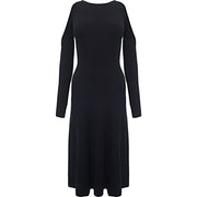 Ganni Womens Compact Knit Midi Dress in Black