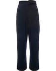 RAEY Womens Belted Tapered Tailored Trousers in Blue