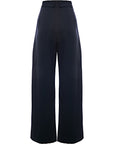 RAEY Womens Belted Tapered Tailored Trousers in Blue