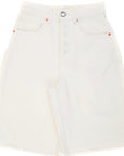 RAEY Womens Organic Denim 90'S Longline Shorts in White