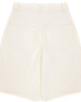 RAEY Womens Organic Denim 90'S Longline Shorts in White