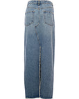 RAEY Womens Organic Denim Maxi Pencil Skirt in Blue