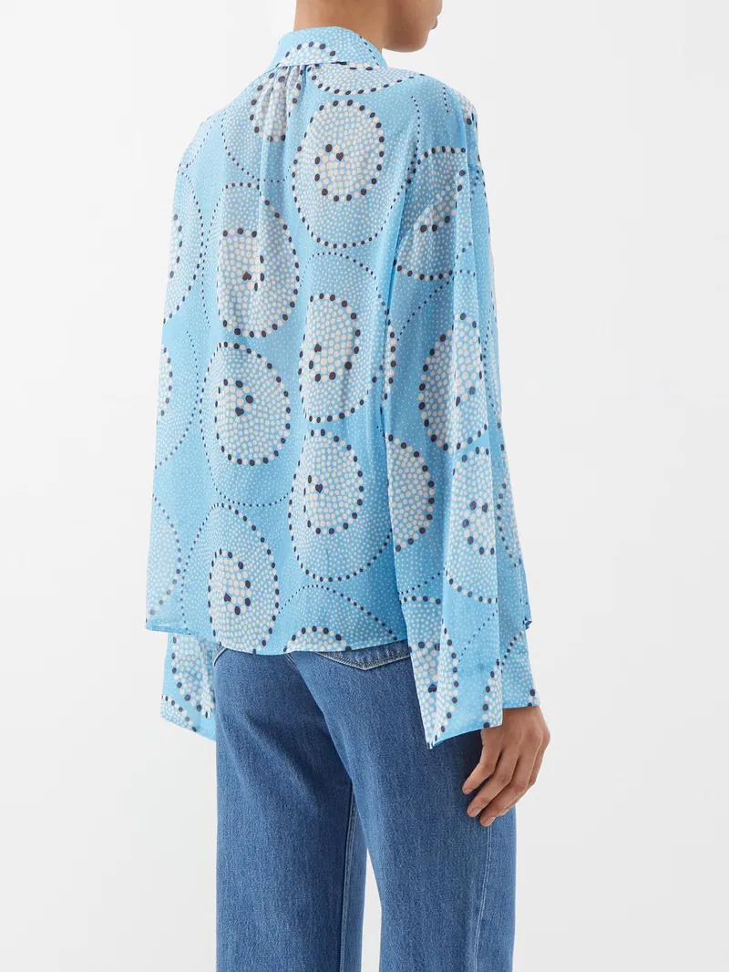 Womens Staud Blouses In Blue Multi
