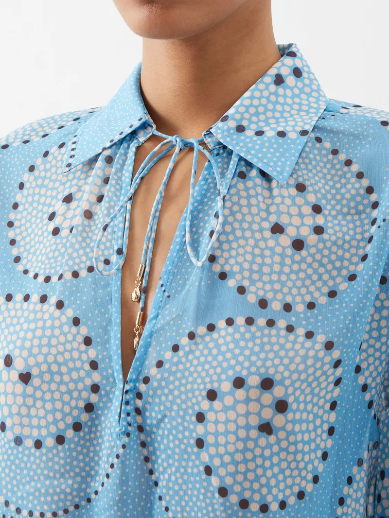Womens Staud Blouses In Blue Multi