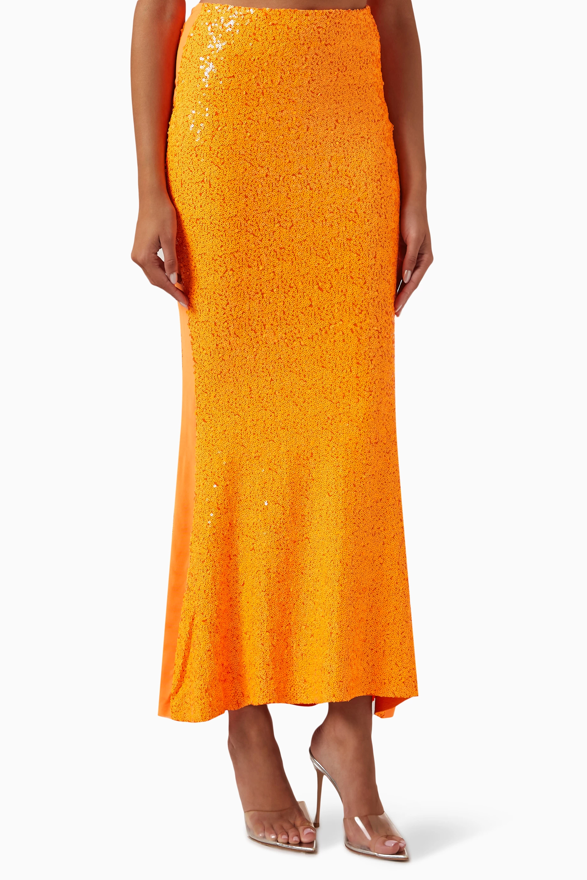 Womens Norma Kamali Long Skirts In Orange