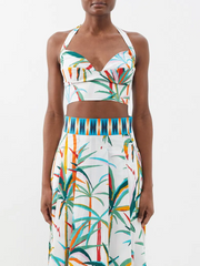 Womens Le Sirenuse Positano Crop Tops In White Multi
