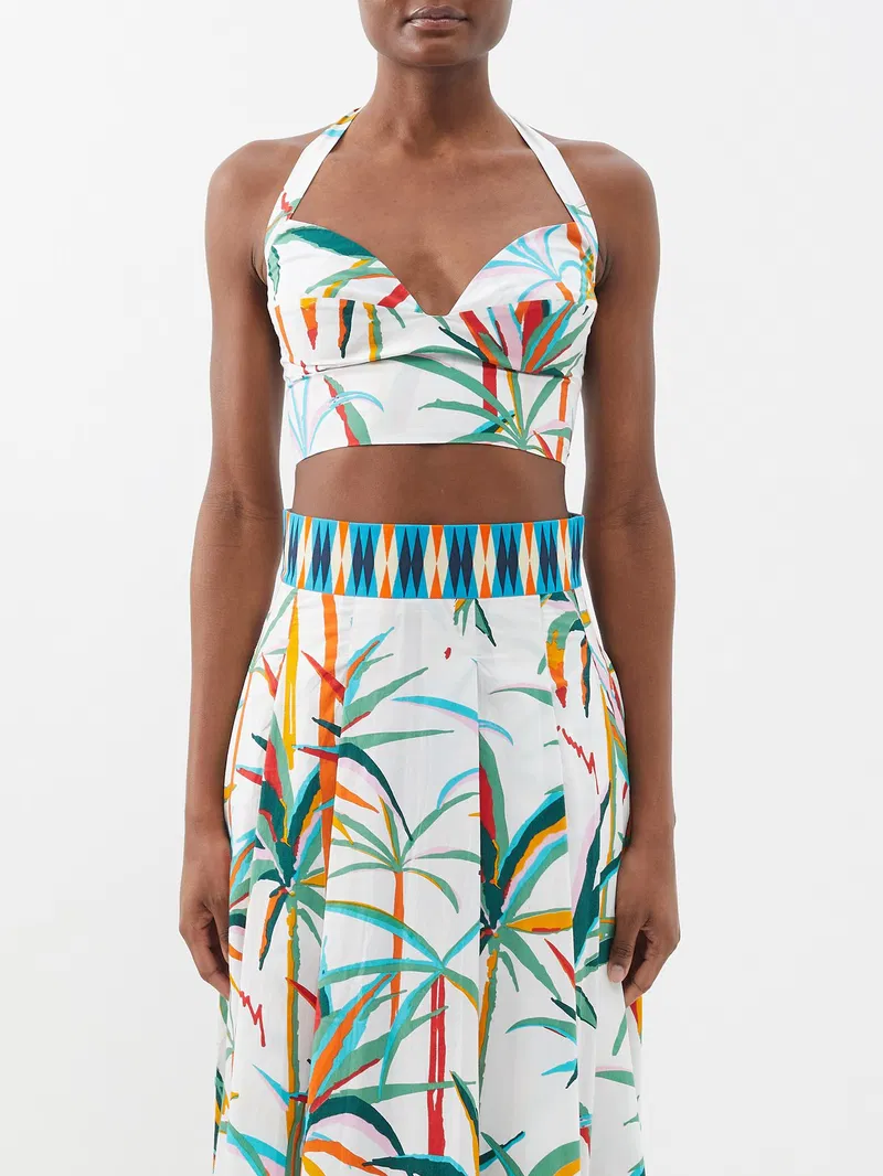 Womens Le Sirenuse Positano Crop Tops In White Multi