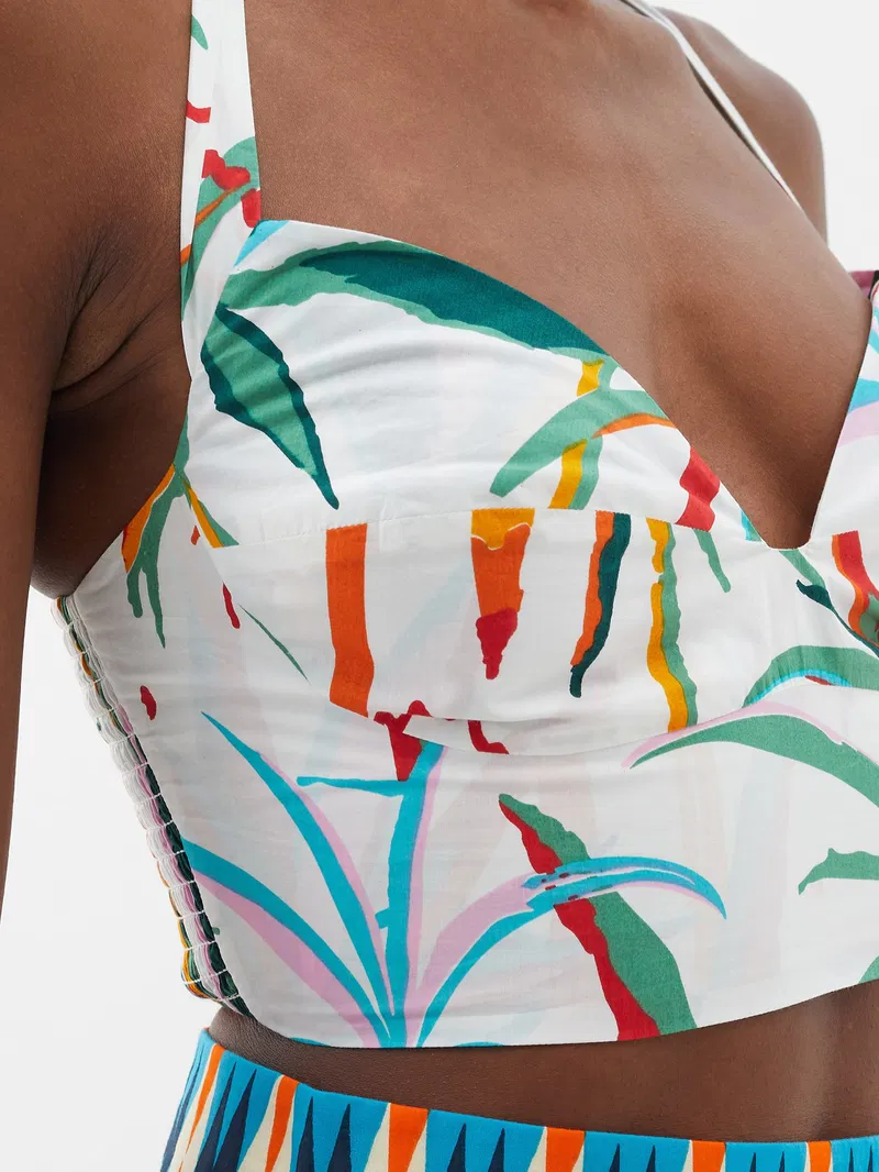 Womens Le Sirenuse Positano Crop Tops In White Multi
