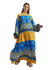 Womens La Double J Occasion Dress In Blue Orange