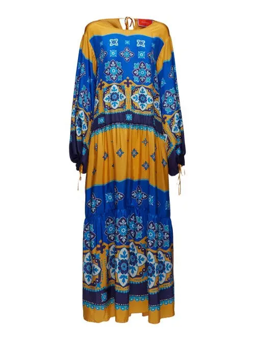 Womens La Double J Occasion Dress In Blue Orange