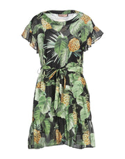 Twinset Women's Round Neck Ruffle Mini Dress