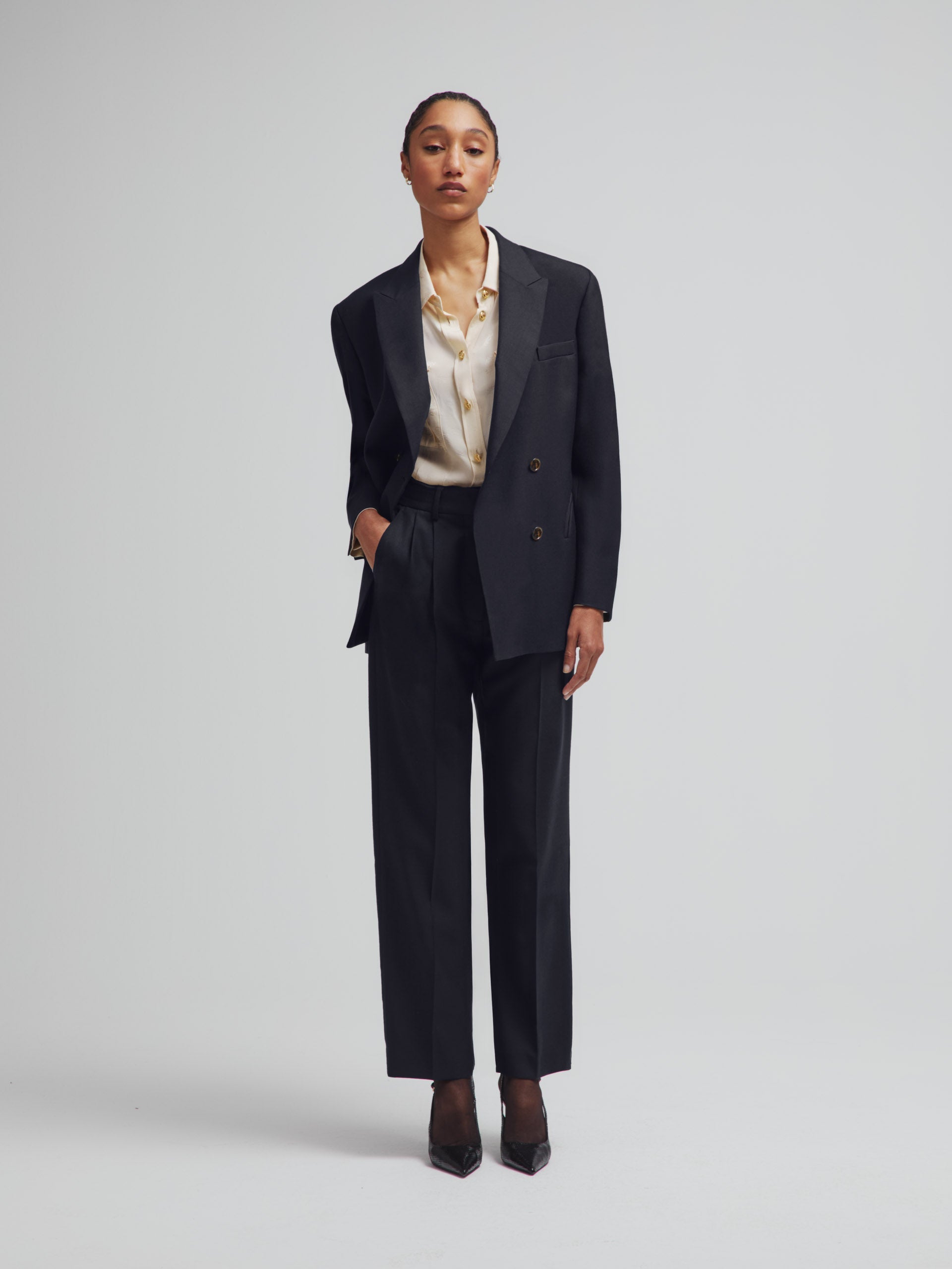 Womens Blaze Tailored Trousers In Dark Navy