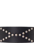 Isabel Marant Womens Telly Leather Silver Stud Belt in Black Silver