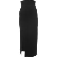 RAEY Womens Organic Wool Crepe High Waist Pencil Skirt in Black