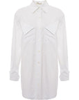 Emilia Wickstead Womens Bexley Italian Double Cloque Longline Cotton Shirt