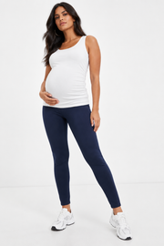 Spanx Womens Mama Ankle Grazer Jean-Ish Leggings In Blue