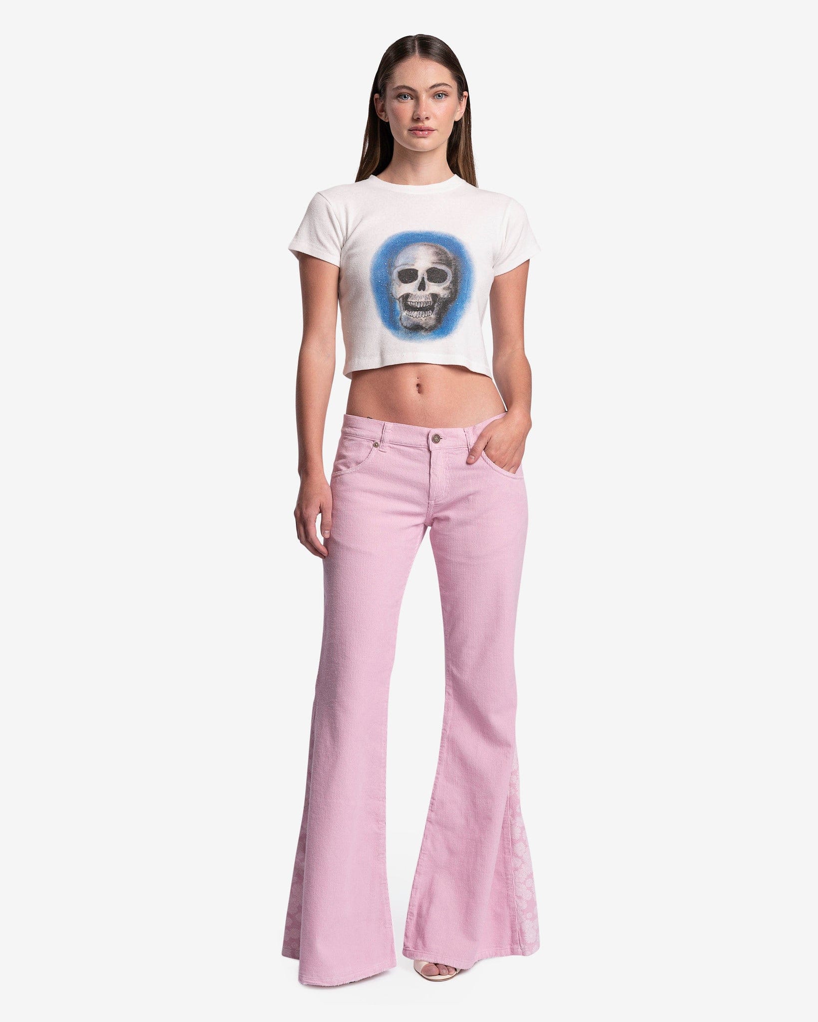 Womens Erl Wide Leg Trousers In Pink
